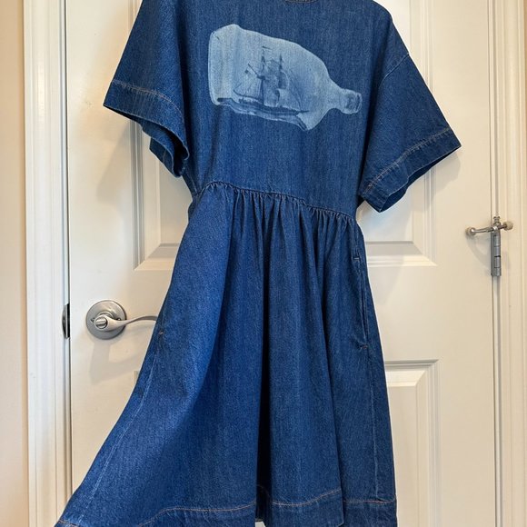 SOLD! Sportmax Max Mara Label-cut Denim Slim Fit Short Dress Size: US4 Spring - Picture 11 of 15